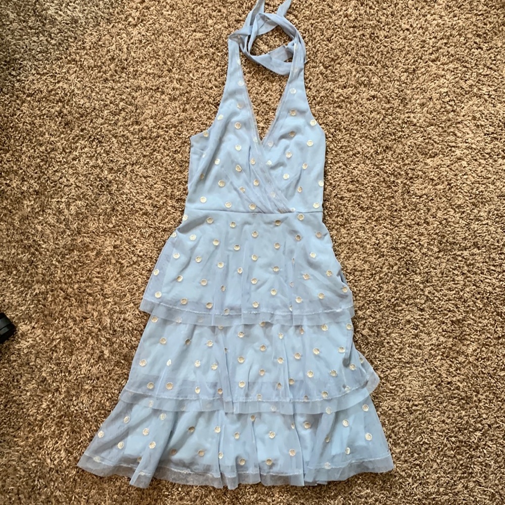 BCBG Maxazria Tiered tulle halter dress